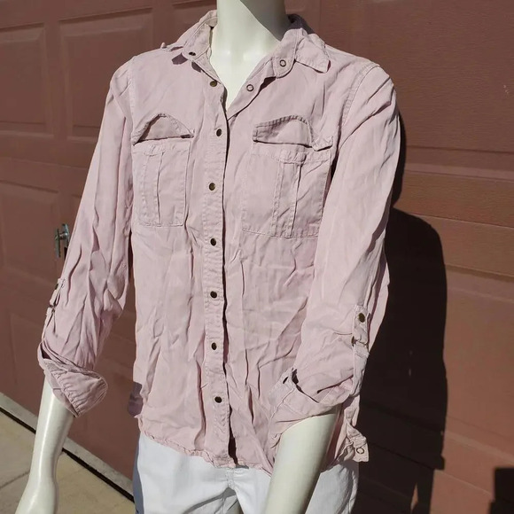 Nordstrom Thread & Supply 100% Lyocell Women's Size Medium Button Down Shirt EUC - Picture 14 of 15